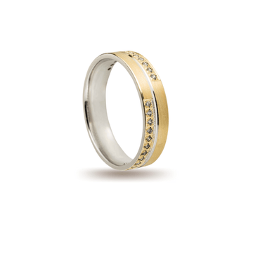 Βέρες Σετ Χρυσές Λευκόχρυσες Ματ με Ζιργκόν MASCHIO FEMMINA F4431-CZ - themelidisjewels